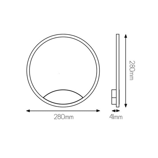 Fantasia Orso aplique de pared LED redondo con luz indirecta, regulable, 15W, 880 lúmenes, 3000K blanco cálido, Ø280 mm