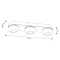 Fantasia OLEO ceiling spot LED 3x7W dimmable 3000K black, 3x780 lumens, 390x110x90mm, IP20