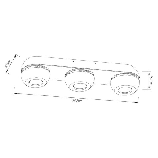 Fantasia OLEO foco de techo orientable LED 3x7W regulable 3000K negro, 3x780 lúmenes, 390x110x90mm, IP20