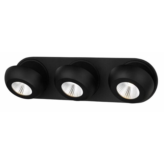Fantasia OLEO foco de techo orientable LED 3x7W regulable 3000K negro, 3x780 lúmenes, 390x110x90mm, IP20