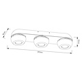 Fantasia OLEO ceiling spot LED 3x7W dimmable 3000K black, 3x780 lumens, 390x110x90mm, IP20