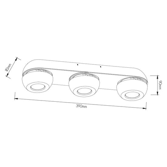 Fantasia OLEO ceiling spot LED 3x7W dimmable 3000K black, 3x780 lumens, 390x110x90mm, IP20