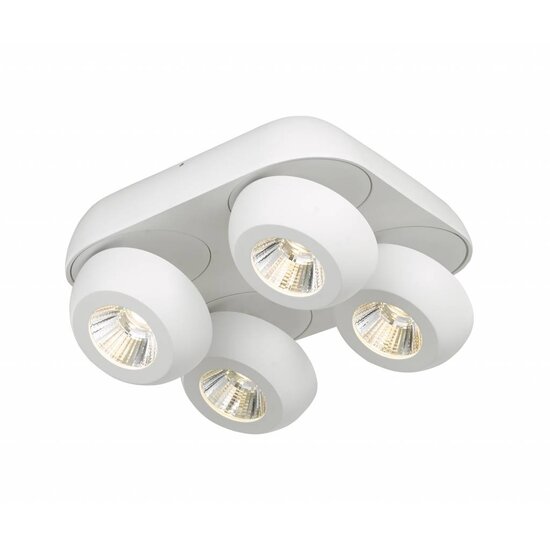 Fantasia OLEO square ceiling lamp with 4 adjustable spots, LED 4x7W 3000K, white, dimmable