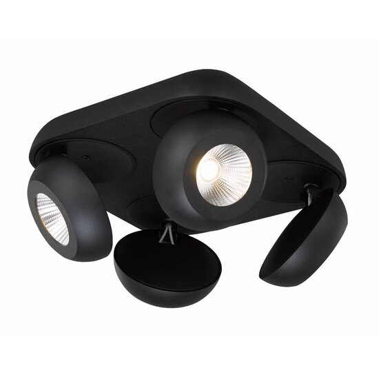 Fantasia OLEO plafon cuadrado con 4 focos orientables, LED 4x7W 3000K, blanco, regulable
