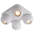 Fantasia TRITON square ceiling spotlight with 4 GU10 sockets, white, adjustable - bulbs not included