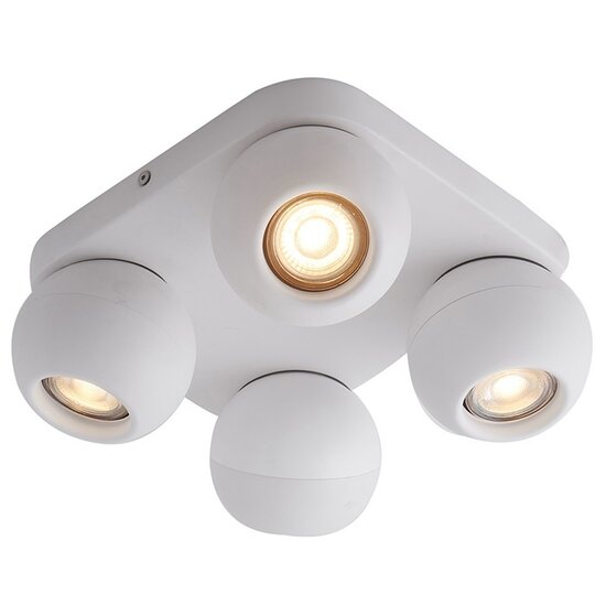 Fantasia TRITON foco de techo cuadrado con 4 portalamparas GU10, blanco, orientable - sin bombillas