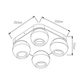 Fantasia TRITON square ceiling spotlight with 4 GU10 sockets, white, adjustable - bulbs not included
