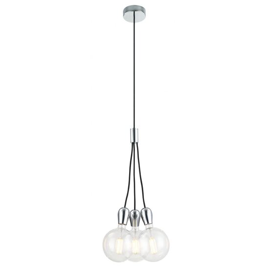Fantasia pendant lamp 3 lights black, metal ring Ø 340 mm, 3x E27 socket, bulbs not included