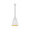 Fantasia metal hanging lamp in white, conical shade Ø 200 mm, height up to 1505 mm, E27 fitting, bulb not included