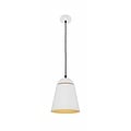 Suspension Fantasia en métal blanc, abat-jour conique Ø 200 mm, hauteur jusqu'à 1505 mm, culot E27, ampoule non incluse