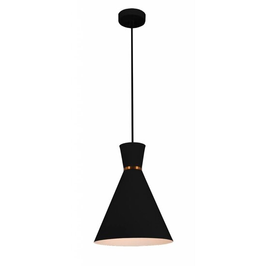 Fantasia Kegellampe Hängelampe aus schwarzem Kunststoff, Durchmesser 25 cm, Höhe verstellbar bis 154,5 cm, E27-Fassung, Leuchtmittel nicht enthalten