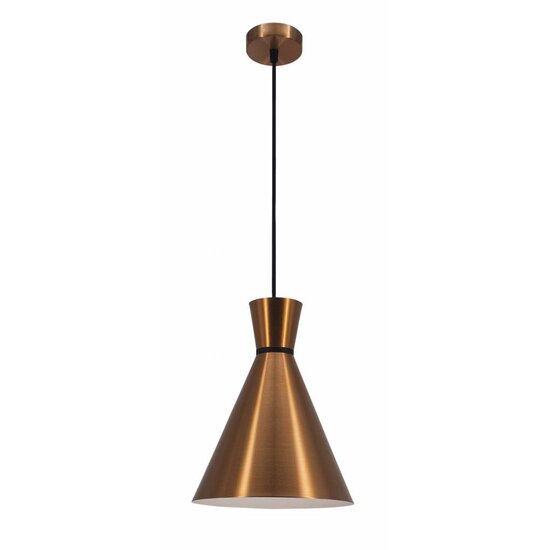 Fantasia cone pendant lamp in black plastic, diameter 25 cm, height adjustable up to 154.5 cm, E27 fitting, bulb not included
