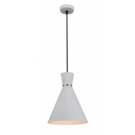 Fantasia cone pendant lamp in black plastic, diameter 25 cm, height adjustable up to 154.5 cm, E27 fitting, bulb not included