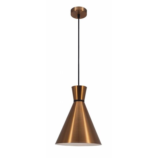 Fantasia Trendy pendant lamp in copper – conical plastic shade, 25 cm diameter, height adjustable up to 154.5 cm, E27 fitting