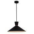 Fantasia KONO conical pendant lamp in matte black aluminium for above a dining table, E27 fitting, bulb not included