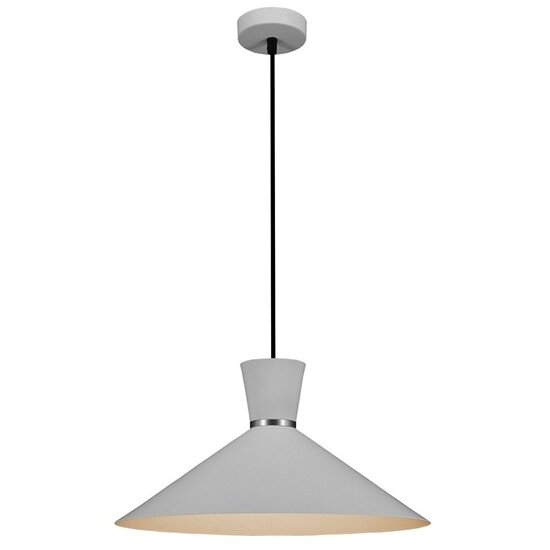 Fantasia KONO pendant light, conical, white, Ø39.5 cm, metal, E27 socket, bulb not included
