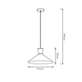 Fantasia KONO pendant light, conical, white, Ø39.5 cm, metal, E27 socket, bulb not included