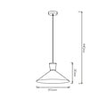 Fantasia Kono suspension conique en aluminium blanc, Ø395 x H210 mm, culot E27, ampoule non incluse, câble réglable à 85 cm