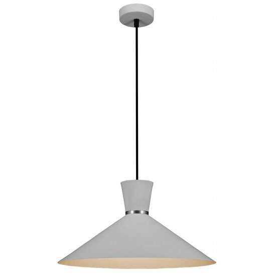 Fantasia KONO pendant light, conical, white, Ø39.5 cm, metal, E27 socket, bulb not included