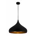 Fantasia RONIN drop-shaped pendant lamp in coffee brown metal with gold interior, Ø42 x H30 cm