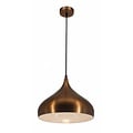 Fantasia RONIN drop-shaped pendant lamp in coffee brown metal with gold interior, Ø42 x H30 cm