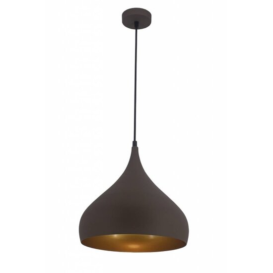 Fantasia RONIN suspension en forme de goutte, métal brun café à intérieur doré, Ø32 x H24 cm