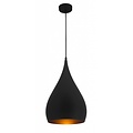 Suspension Fantasia RONIN en forme de goutte, noir/or, Ø25 cm, culot E27, ampoule non incluse
