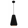 Fantasia pendant lamp with conical shade in black metal and E27 fitting, diameter Ø20 cm, drop height up to 155.5 cm
