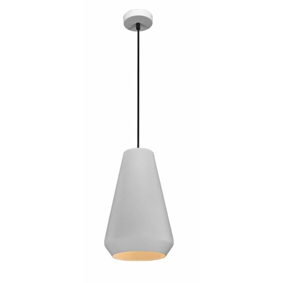 Fantasia pendant lamp with conical shade in black metal and E27 fitting, diameter Ø20 cm, drop height up to 155.5 cm
