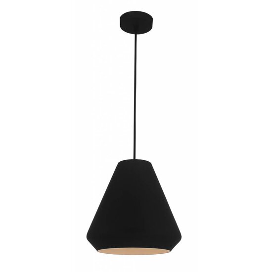 Fantasia conical pendant light black, diameter 250 mm, height 148 cm, metal, E27 socket, bulb not included