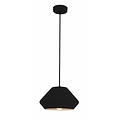 Fantasia conical pendant lamp in black metal, 240mm diameter, 1377mm total height, E27 socket, bulb not included