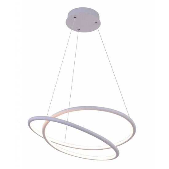 Fantasia Boa LED pendant light white, spiral frame, Ø52.5 cm, 47W LED, 3055 lumens, 3000K warm white, dimmable