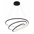 Fantasia BOA LED Hängelampe, Spiralform aus schwarzem Metall/Plexi, Ø730mm, 88W integrierte LED, 3080 Lumen, 3000K Warmweiß, dimmbar