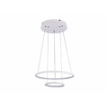 Fantasia Annu pendant lamp with 2 rings (Ø 40 and 30 cm), white, 36W LED, 1260 lumen, 3000K, dimmable