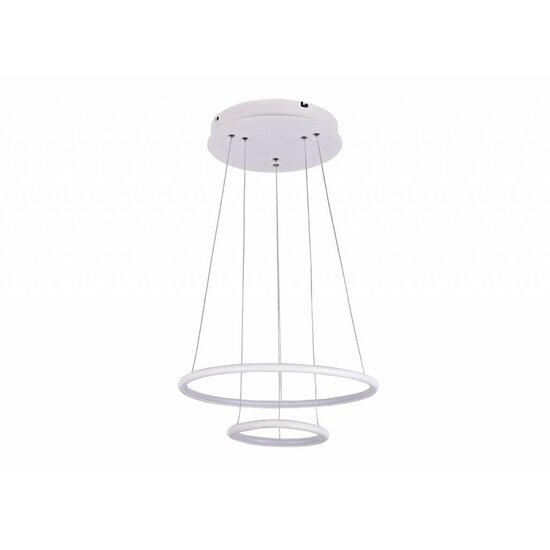 Fantasia Annu pendant lamp with 2 rings (Ø 40 and 30 cm), white, 36W LED, 1260 lumen, 3000K, dimmable