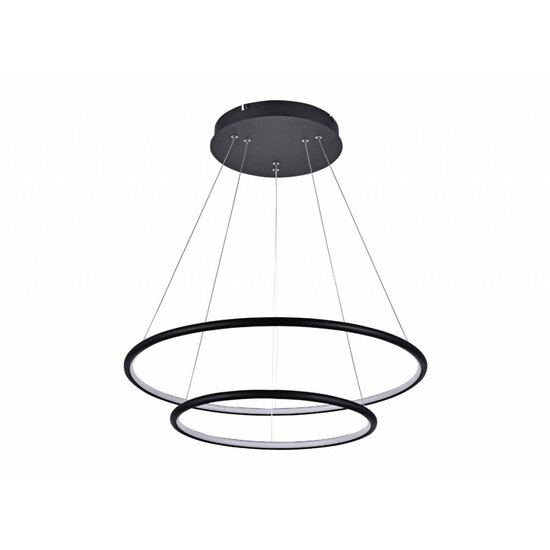 Fantasia Annu pendant light with 2 rings (40 and 60 cm), white, 53W SMD LED 3000K, 3445 lumens, dimmable, adjustable height