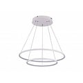 Suspension Fantasia Annu à 2 anneaux (40 et 60 cm), blanche, LED SMD 53W 3000K, 3445 lumens, dimmable, hauteur réglable