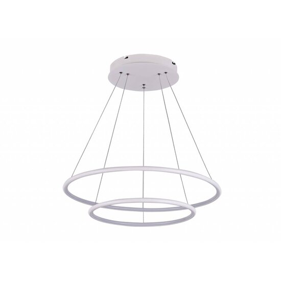 Fantasia Annu hanglamp met 2 ringen (40 en 60 cm), wit, 53W SMD LED 3000K, 3445 lumen, dimbaar, instelbare hoogte