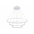 Fantasia Annu pendant lamp with 3 rings, black, 80 cm, 99W LED 3000K, 6435 lumen, dimmable