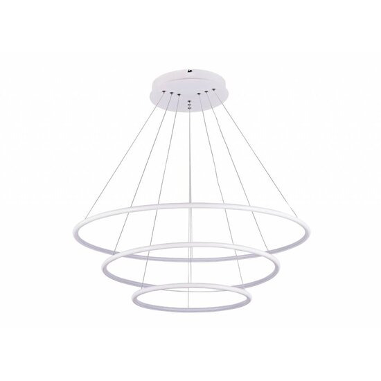 Fantasia Annu hanglamp met 3 ringen, zwart, 80 cm, 99 W LED 3000K, 6435 lumen, dimbaar