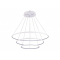 Fantasia Annu pendant lamp with 3 rings, black, 80 cm, 99W LED 3000K, 6435 lumen, dimmable