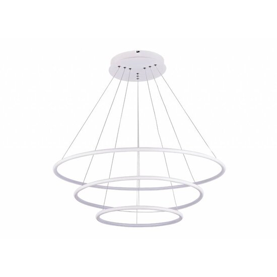Fantasia Annu pendant lamp with 3 rings, black, 80 cm, 99W LED 3000K, 6435 lumen, dimmable
