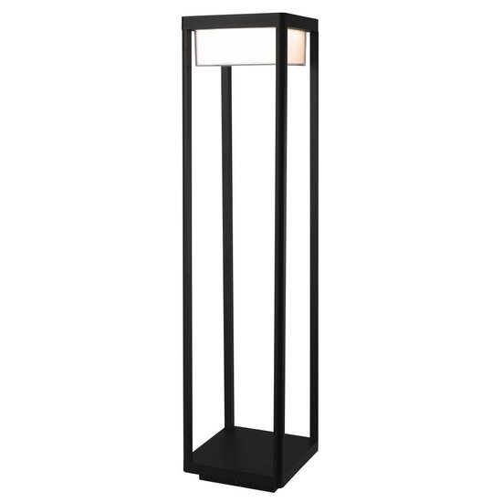 Fantasia Neres terrace lamp, black metal, 80 cm tall, LED 9 W, 1100 lumens, 3000K warm white, IP65 waterproof, 220 V