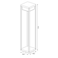 Fantasia Neres terrace lamp, black metal, 80 cm tall, LED 9 W, 1100 lumens, 3000K warm white, IP65 waterproof, 220 V