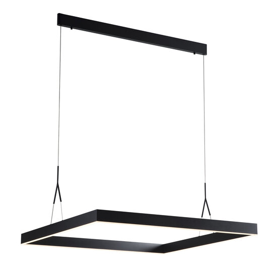 Fantasia Fantasia Pure Square vierkante LED hanglamp 90x90cm, dimbaar, 3000K, 2520 lumen, donker koperbruin aluminium