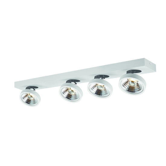 Fantasia Fantasia AEON-4 surface-mounted ceiling spotlight, 4x adjustable AR111 12W LED, 2700K warm white, dimmable, white metal, 720x120x140 mm