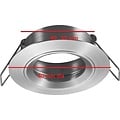 Fantasia Saturn recessed spot for GU10, fixed (non-adjustable), matte black, aluminium, 80 mm diameter, lamp not included.