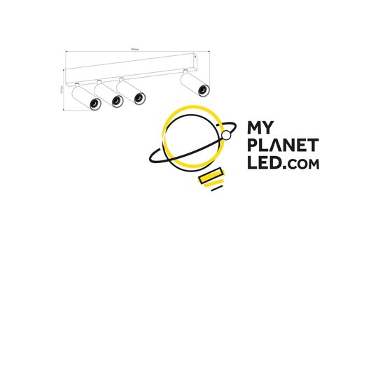 Fantasia Fantasia Lopal plafón LED blanco, orientable, 4x LED COB 4W, 2700K, 360 lúmenes, regulable, IP20