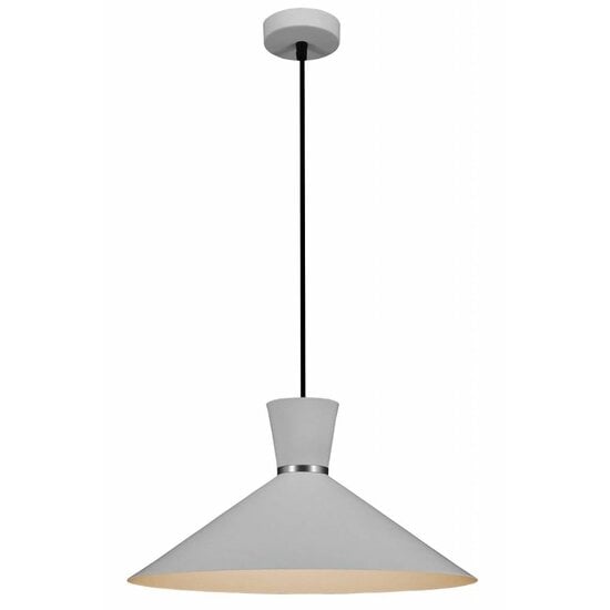 Fantasia Kono suspension conique en aluminium blanc, Ø395 x H210 mm, culot E27, ampoule non incluse, câble réglable à 85 cm