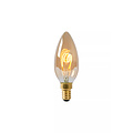 Fantasia LED kaarslamp E14, spiraaldraad, amber glas, 3W, 2200K, dimbaar
